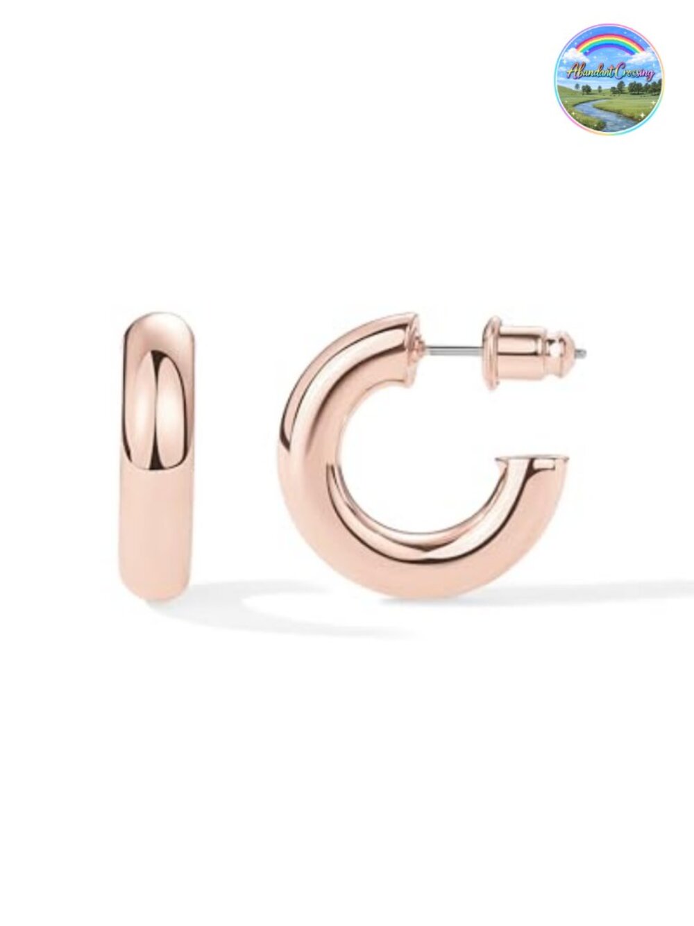 Chunky Gold Plated Hoop Earrings Lightweight 14K Gold Plated